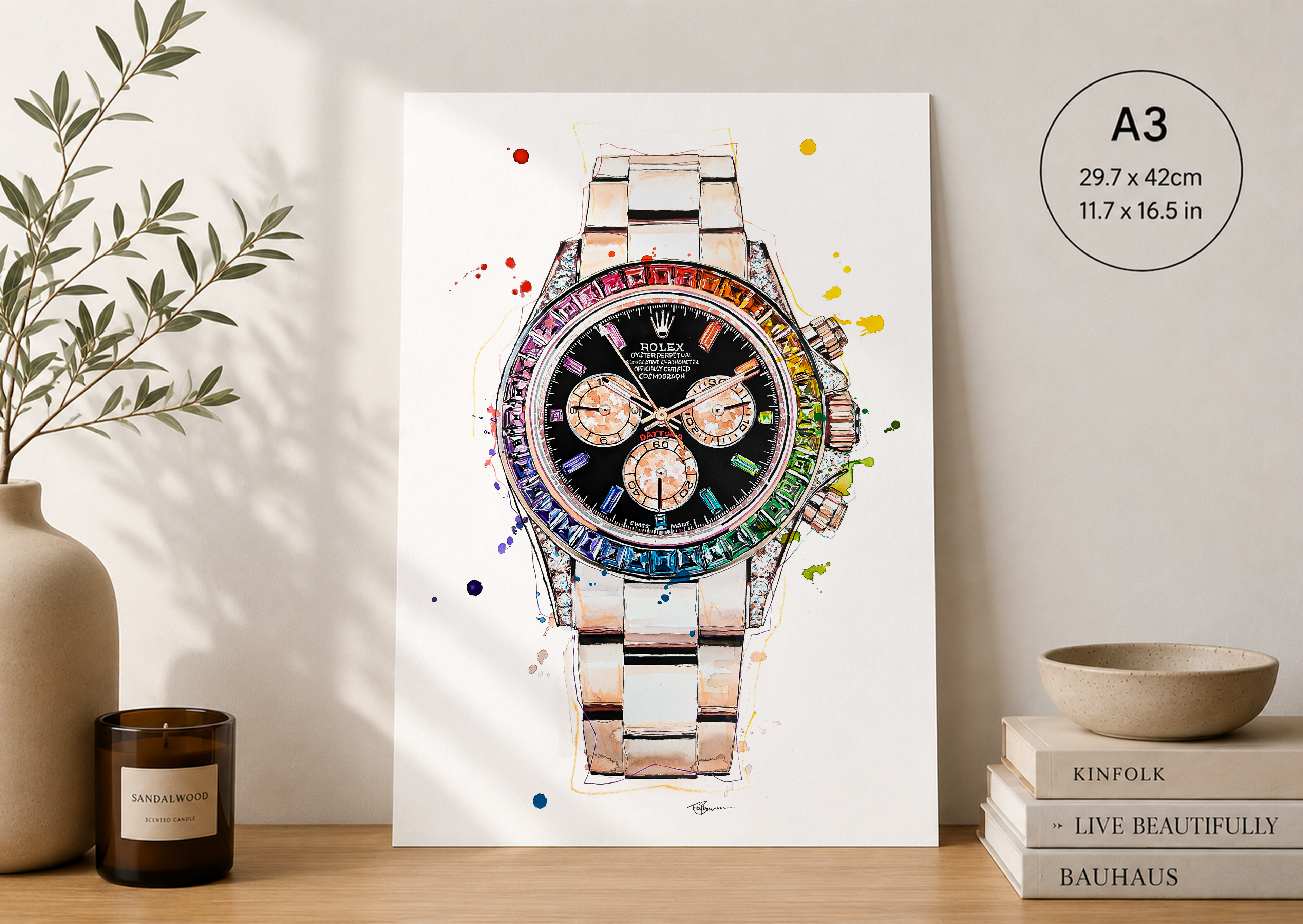 Rolex Rainbow Daytona Print