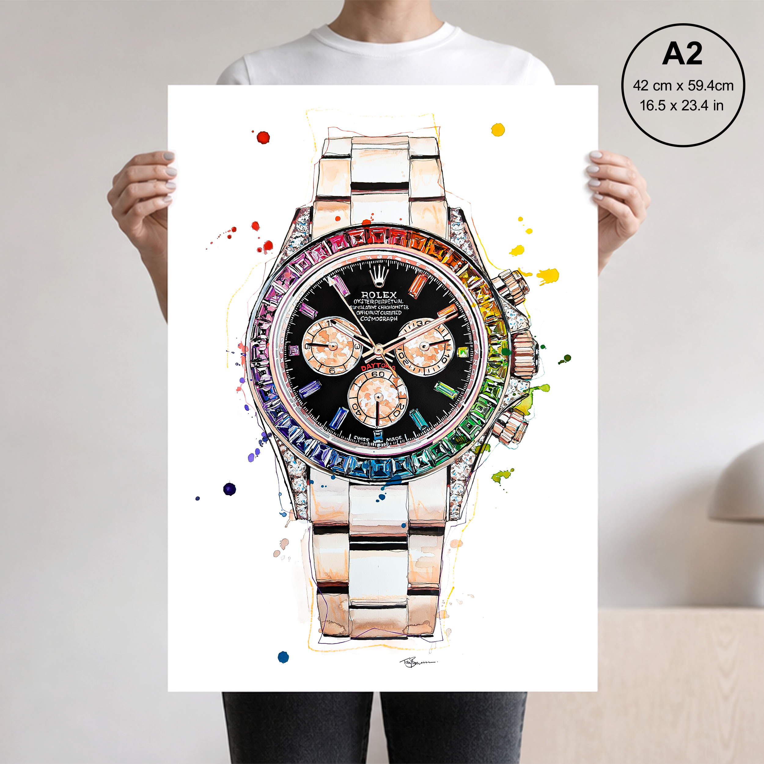 Rolex Rainbow Daytona Print